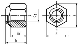 DIN 982 - Self- Locking Nuts w/nylon Insert: Heavy Series Specifications