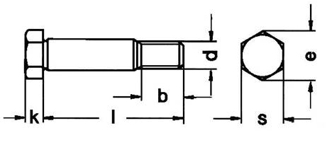 	
                 DIN 610 - Hex fitting Bolts w/short Threaded Portion Specifications