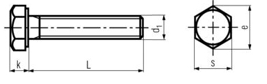 DIN 961 - Hex Screws, Metric Fine Thread - Full Thread