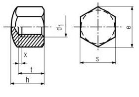 DIN 917 - Hexagon Cup Nuts - Low Pattern Specifications