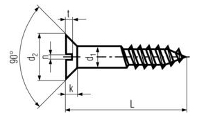 DIN 97 - Slotted Flat Head Wook Screws Specifications