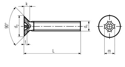 DIN 965 - Philips Flat Head CSK Machine Screws Specifications