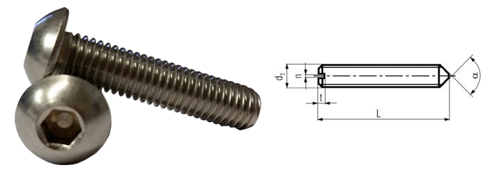 DIN 553 - SLOTTED SET SCREWS WITH CONE POINT SPECIFICATIONS