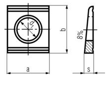 DIN 434 - Square Bevel Washer: 8% Specifications