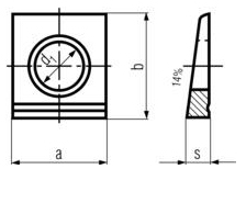 DIN 435 - Square Bevel Washer: 14% Specifications