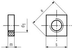 DIN 562 - Square Thin Nuts Specifications