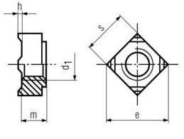 DIN 928 - Square Weld Nuts Specifications Stainless Steel